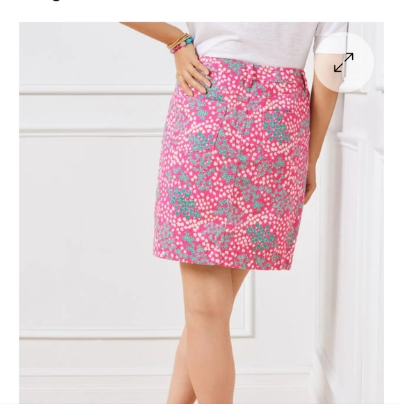 Talbot's Denim A- Line Floral Print Skirt - Picture 9 of 9